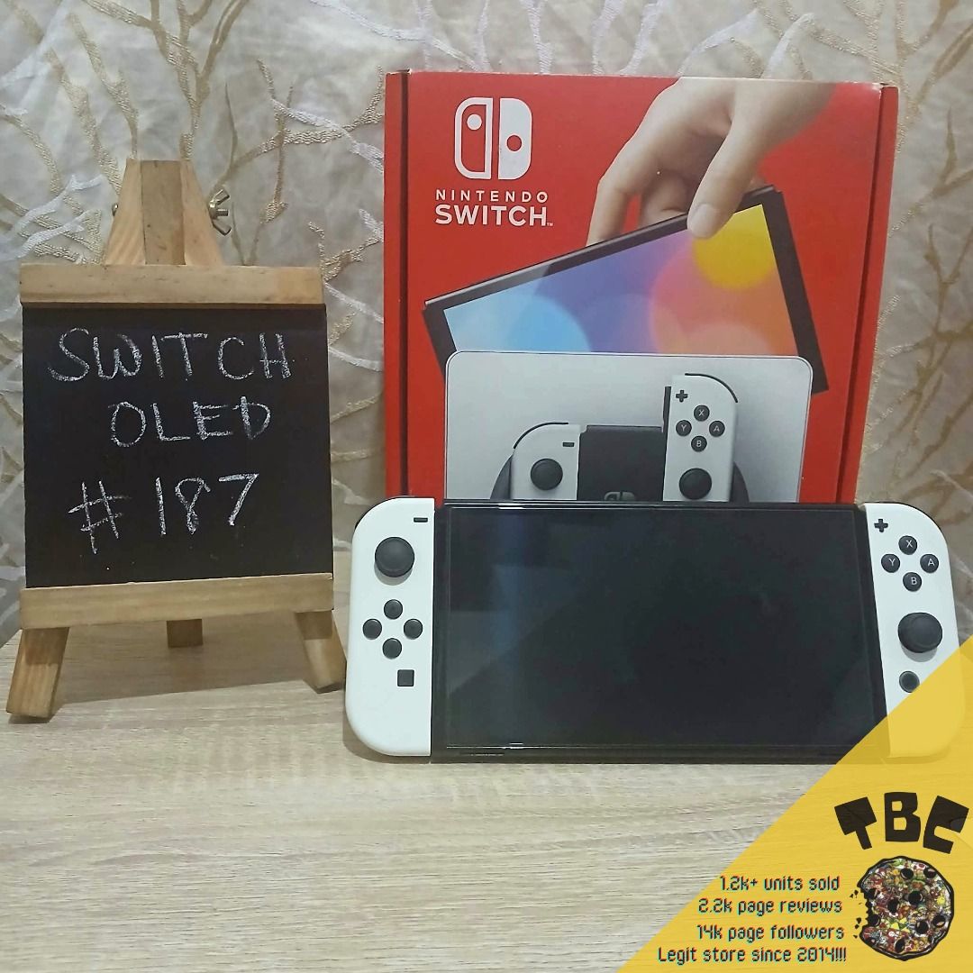 Nintendo Switch OLED Model White Super Fresh! (Category: Nintendo) located in Paranaque City. Submitted by thebiskwitcompany (Listing ID 1462180886, Image 1). Description: #187 Nintendo Switch Oled P10995 -Complete (Unit, Charger, Joycons, Dock, HMDI, etc.. -No Issue (buttons, analog, eshop, micro sd card reader, wifi etc) -with tempered glass since day 1 -like new and super fresh pa! Shipping through Lalamove, Grab, JNT, LBC (COD/COP) Pickup @ 4