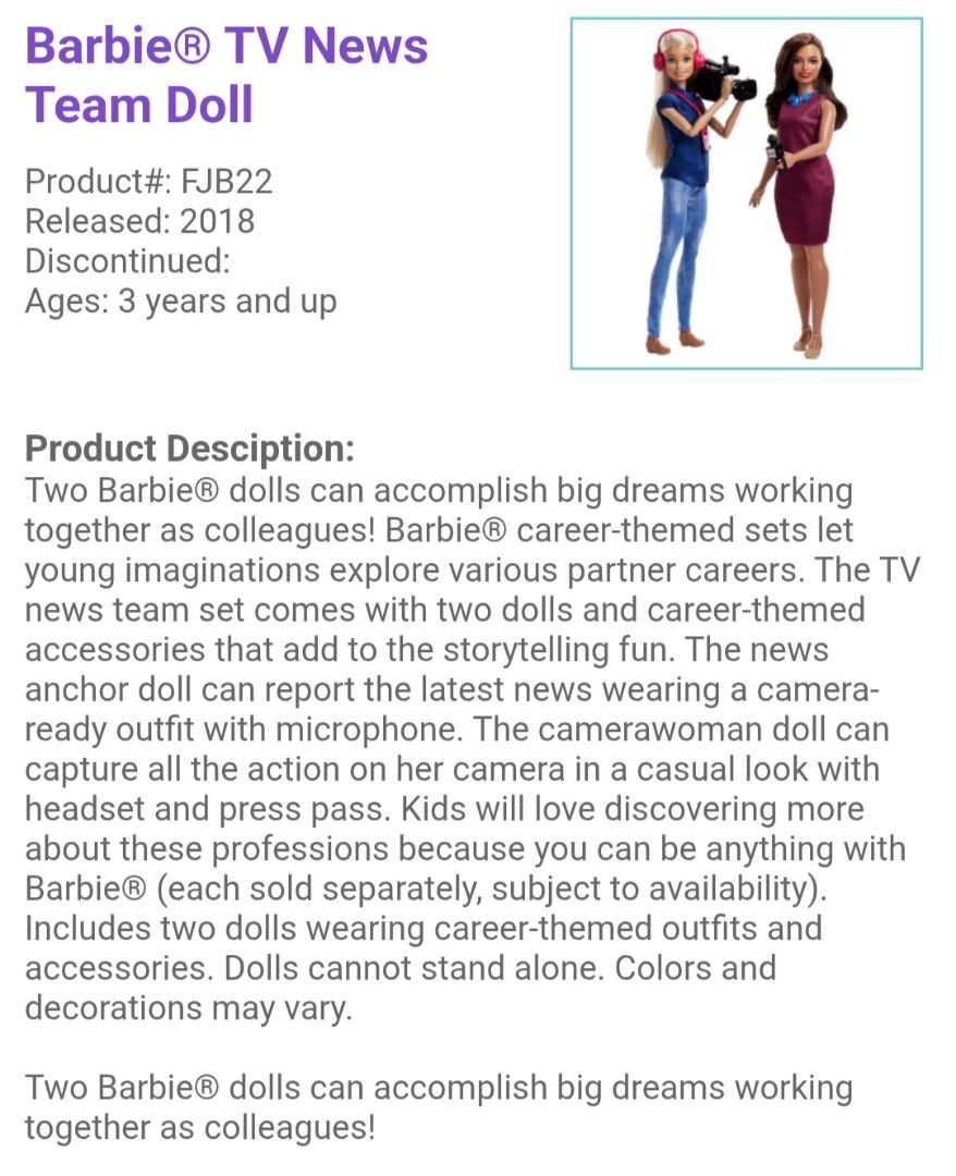 official Mattel Barbie doll (Category: Babies & Kids Fashion) located in Antipolo. Submitted by foncimigz (Listing ID 1462190433, Image 3). Description: official Mattel Barbie doll issue: pants missing arms and nails with paint.