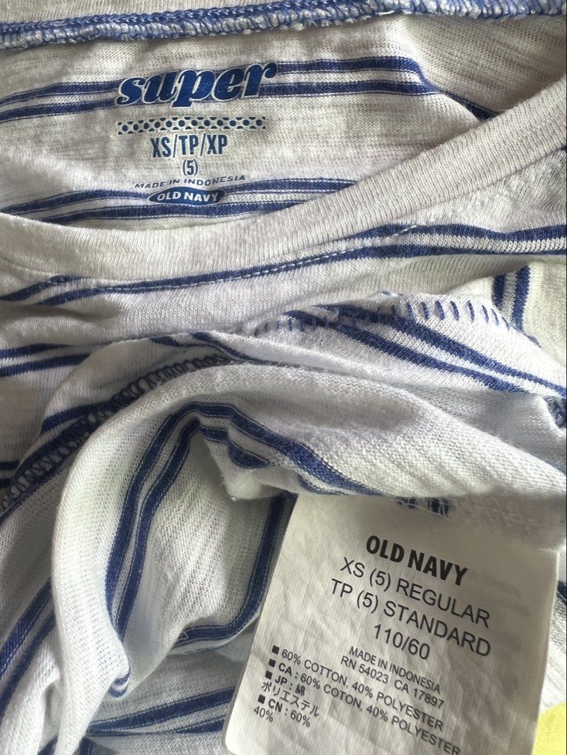 Old Navy Stripe Tshirt 3T (Category: Babies & Kids Fashion) located in Amadeo. Submitted by mavmadel (Listing ID 1462133371, Image 2). Description: -3t on tag -excellent condition ***All items is in excellent to like new condition unless otherwise stated if there’s flaws/issue. **price is already fixed ! Worth for its price based on its condition Loc: cavite.
