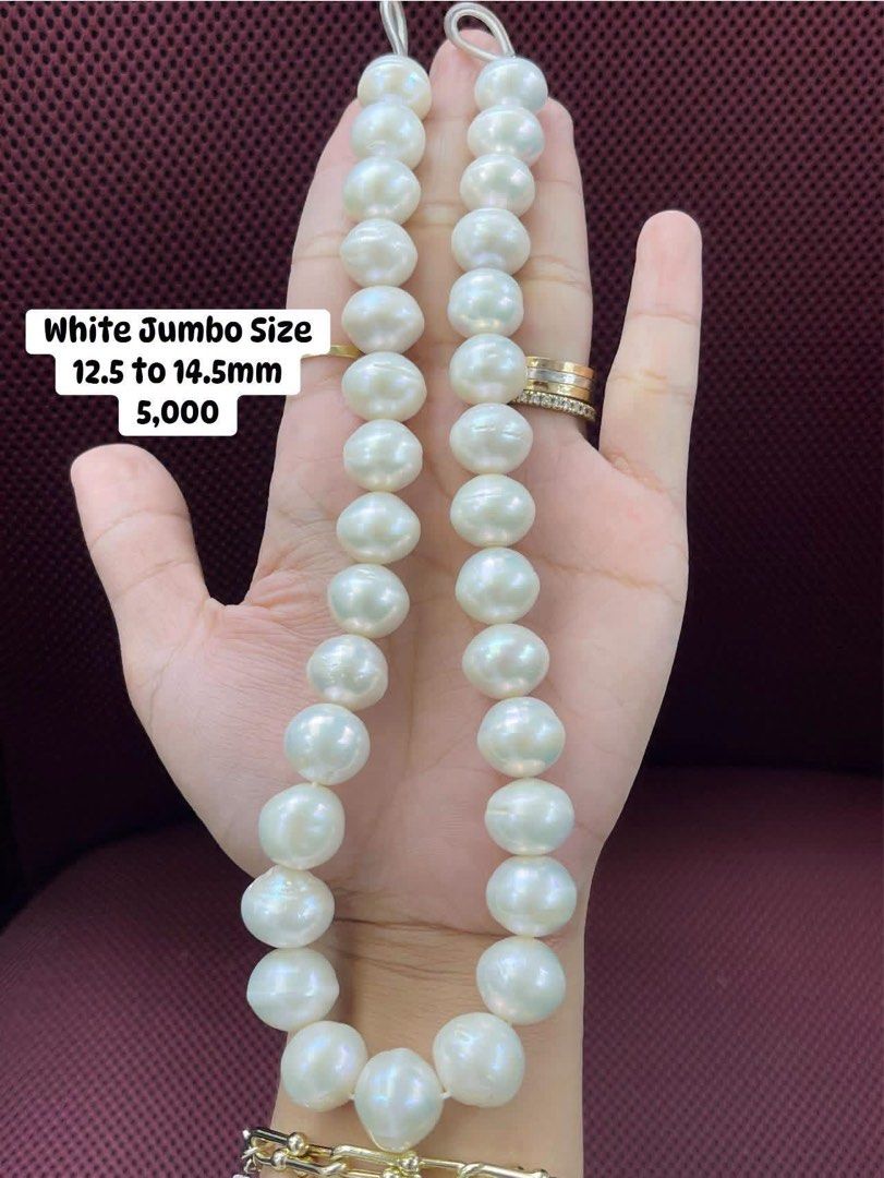 Original Freshwater Pearl White Jumbo Size (Category: Necklaces) located in Pasay City. Submitted by palawanpearl28 (Listing ID 1462232105, Image 1). Description: �Details Below � �Pearls: Freshwater Pearl �Type: Necklace �Quality: AA �Color: White �INCLUSION� �Jewelry Box �Certificate Of Authenticity �Freebies �Free Shipping Nationwide �OTHER INFORMATION� �Real Southsea Pearl have minimal flaws/bites GUARANTEED AUTHENTIC SOUTHSEA PEARL FROM PALA