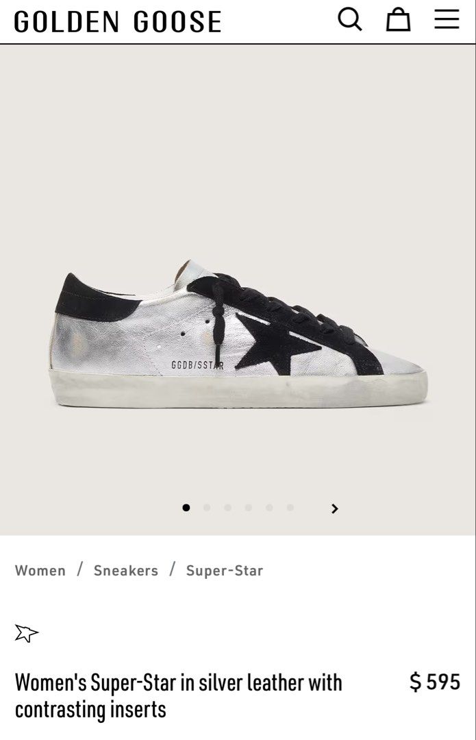 Original Golden Goose Super-Star 💯 (Category: Sneakers) located in Tarlac. Submitted by outsource.psg (Listing ID 1462073734, Image 2). Description: Original Golden Goose Super-Star 💯 Size: 35 Excellent Condition (Maganda sa personal) P4599 + Shipping Dm Sure Buyer .