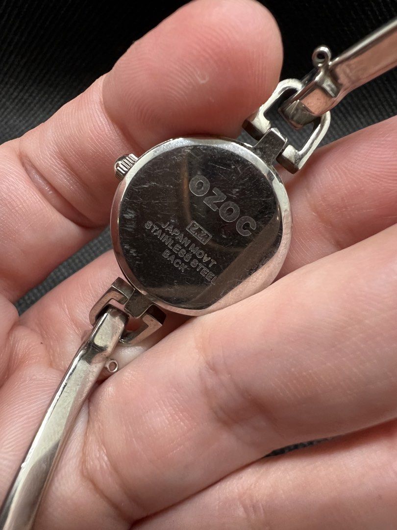 Ozoc Small face Japan Bangle Quartz ladies Watch (Category: Women's Watches) located in Pasig City. Submitted by lailahbeauty (Listing ID 1462178103, Image 3). Description: For sale onhand Ozoc Small Face Japan Bangle Quartz ladies Watch. Original Preloved watch direct from Japan. Working product. For more details you can contact me directly for fast transaction. Buy now! I can shipping nationwide! - Silver-tone Ozoc watch - Reliable Japanese mov
