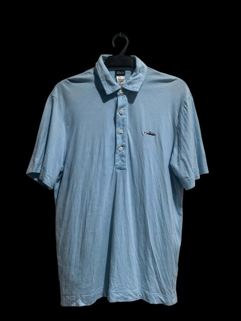 Patagonia poloshirt (Category: Activewear) located in Vinzons. Submitted by kspabico07187 (Listing ID 1462187177, Image 1). Description: Verygood condition No stain L-27 W-19.5 May discoloration s neck see last photo.
