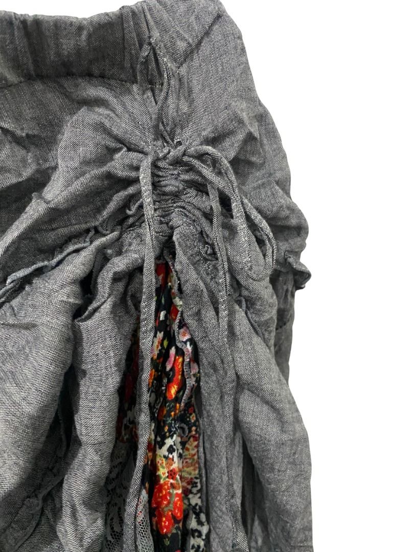 patchwork long gray skirt (Category: Skirts) located in Quezon City. Submitted by kastiel00 (Listing ID 1462204920, Image 2). Description: adjustable length.