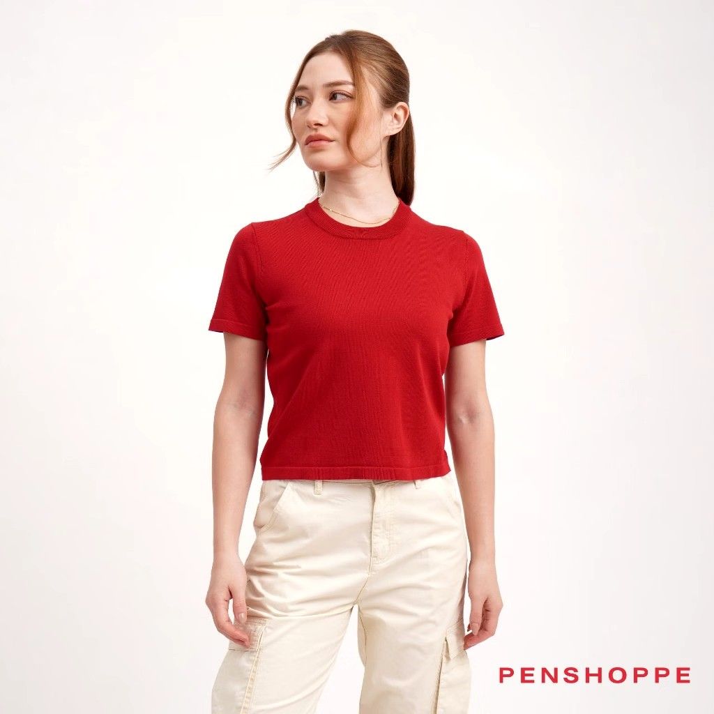 Penshoppe Red Ribbed Shirt (Category: Shirts) located in Quezon City. Submitted by declutteringnook (Listing ID 1462002990, Image 1). Description: - size: small - slim fit - only used once - loc: QC near fishermall.