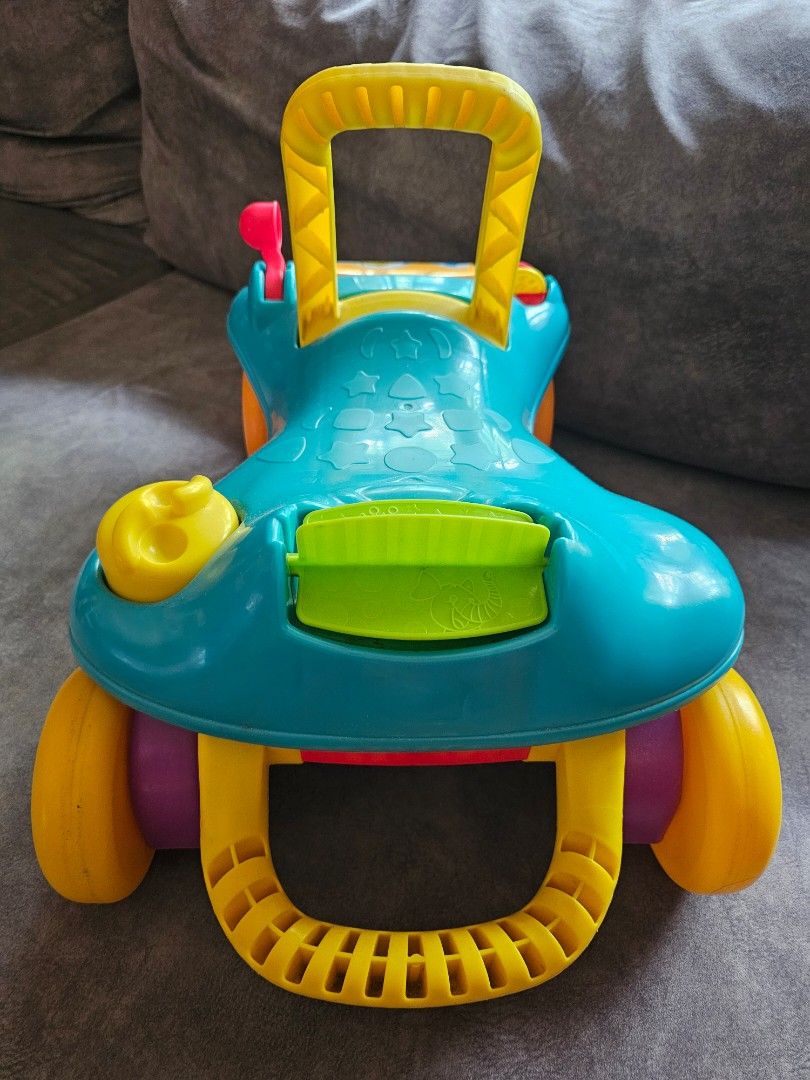 Playskool (Category: Infant Playtime) located in Rawang. Submitted by garagebundlestore (Listing ID 1462096847, Image 3). Description: - Fun ride-on toy for little ones - Bright colors and engaging animal graphics - Great for developing motor skills - Sturdy handle for support.