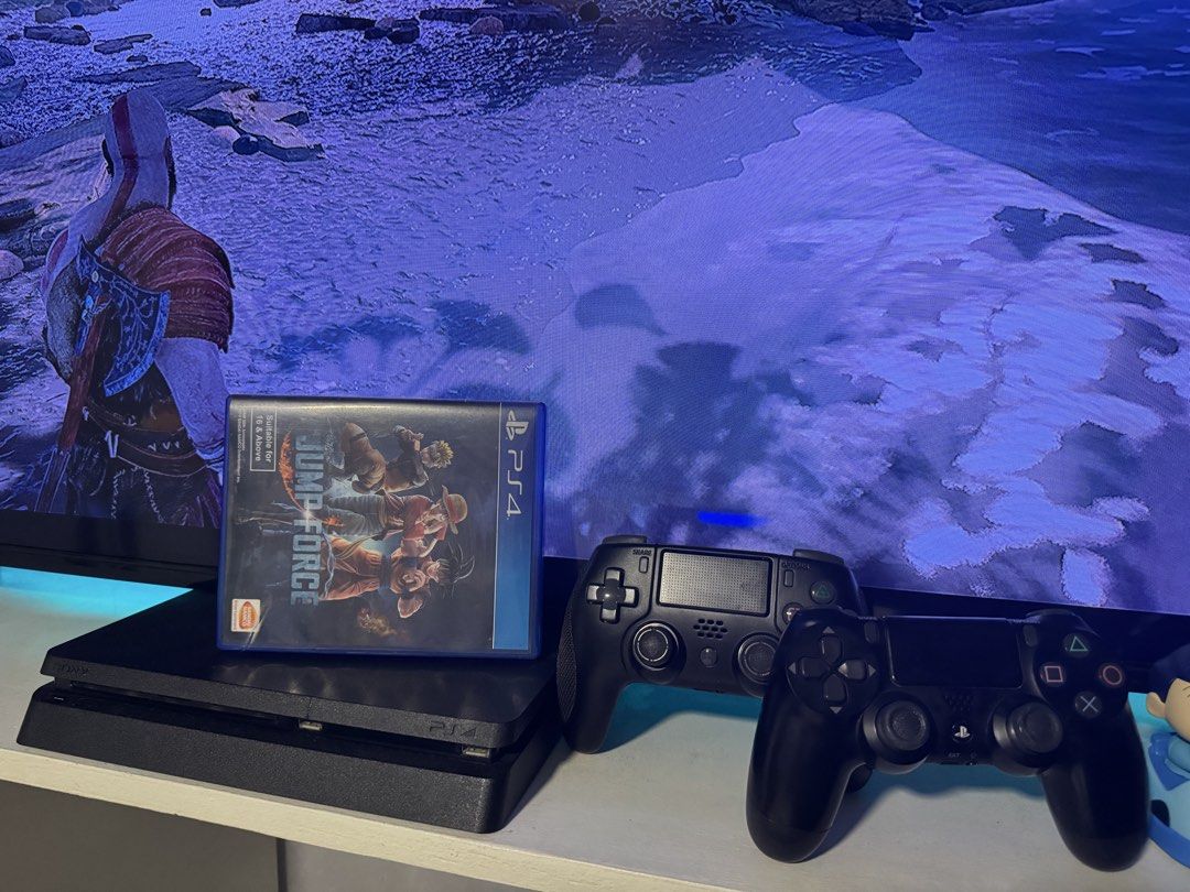 Playstation 4 PS4 500gb Slim (Category: PlayStation) located in Paranaque City. Submitted by gardenmansion (Listing ID 1462101703, Image 3). Description: Selling my PS4 500gb slim Software version 13.02 Seldom used with 2 controllers No box Unit with 2 controllers 2 Games included God of War III and Jumpforce Meet up only in BGC, Pasig or Paranaque Last Price.