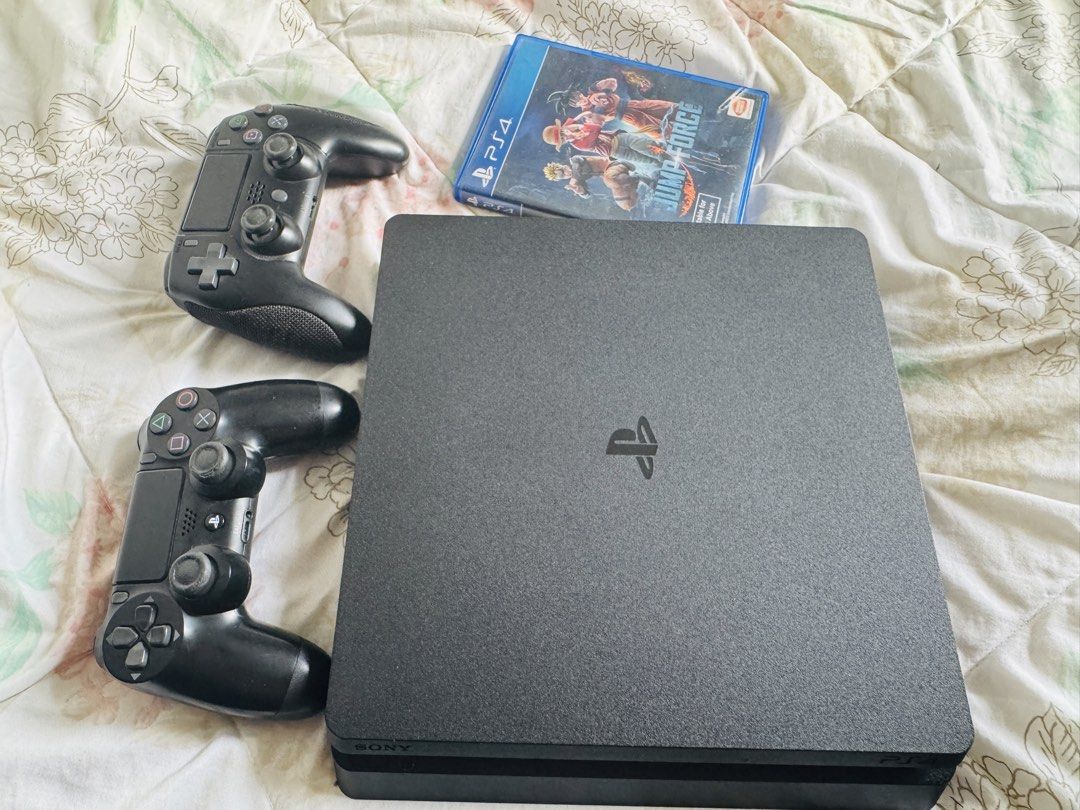 Playstation 4 PS4 500gb Slim (Category: PlayStation) located in Paranaque City. Submitted by gardenmansion (Listing ID 1462101703, Image 1). Description: Selling my PS4 500gb slim Software version 13.02 Seldom used with 2 controllers No box Unit with 2 controllers 2 Games included God of War III and Jumpforce Meet up only in BGC, Pasig or Paranaque Last Price.
