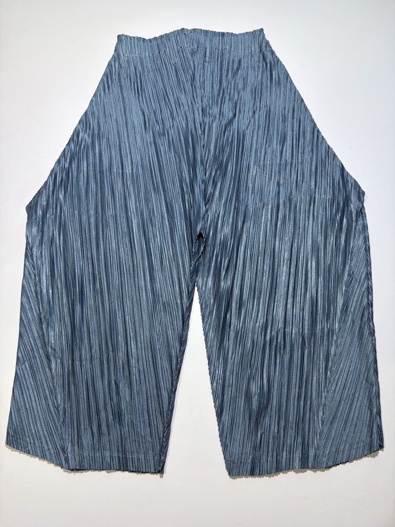 PLEATS PLEASE PANTS (Category: Other Bottoms) located in Manila. Submitted by mnlhappybattle (Listing ID 1462061416, Image 2). Description: PLEATS PLEASE PANTS Good Condition Tagged size: 3 Flaw: Minimal stain(Washable in my opinion) Dimensions WAIST - 13” INSEAM - 16.5” LEG OPENING - 11” FRONT RISE - 18.5” THIGH - 16.5” LENGTH - 33.5”.