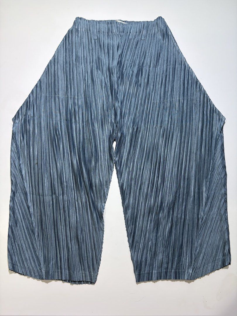 PLEATS PLEASE PANTS (Category: Other Bottoms) located in Manila. Submitted by mnlhappybattle (Listing ID 1462061416, Image 1). Description: PLEATS PLEASE PANTS Good Condition Tagged size: 3 Flaw: Minimal stain(Washable in my opinion) Dimensions WAIST - 13” INSEAM - 16.5” LEG OPENING - 11” FRONT RISE - 18.5” THIGH - 16.5” LENGTH - 33.5”.
