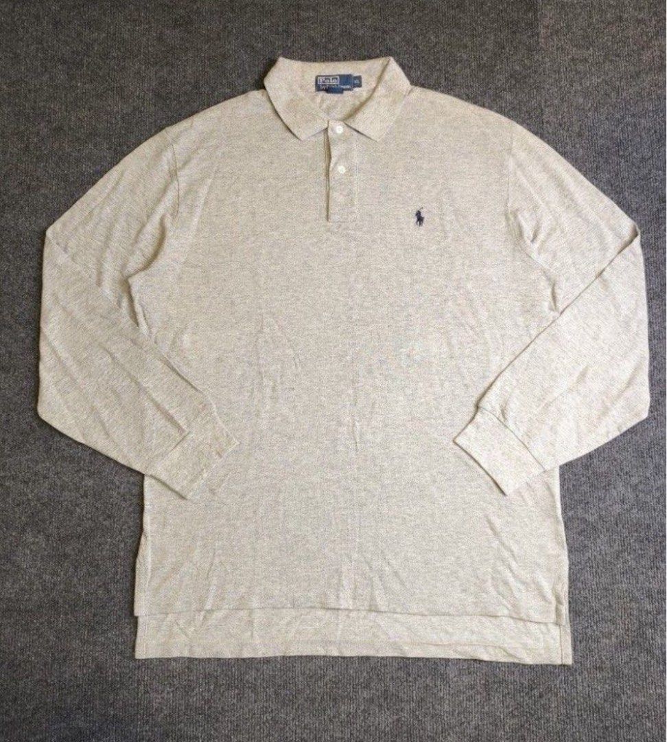 Polo Ralph Lauren Long Sleeve (Category: Coats, Jackets and Outerwear) located in Manila. Submitted by z_ware (Listing ID 1462242851, Image 1). Description: Authentic Polo Ralph Lauren long sleeve shirt - Light grey color - Size: XL - Classic polo collar and button closure - Features the iconic polo player logo - Made in Indonesia - Care instructions included - width - 26 length - 31.