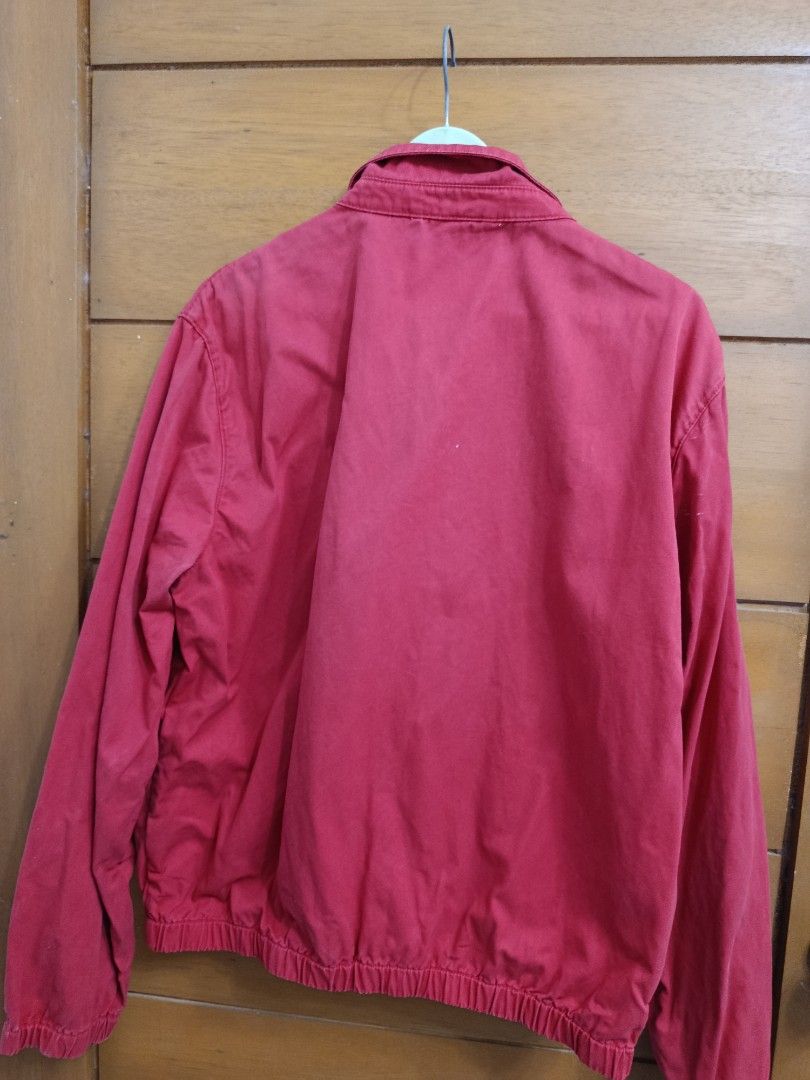 Polo Ralph Lauren Red Harrington Jacket (Category: Coats, Jackets and Outerwear) located in Bacolod City. Submitted by just.in.thrifts (Listing ID 1462200510, Image 2). Description: - Classic red Polo Ralph Lauren jacket - Size: Tagged L - Features: Zip-up front, two side pockets, elasticated hem and cuffs - Origin: Made in Thailand - Style: Great for casual wear -slightly stain washable.