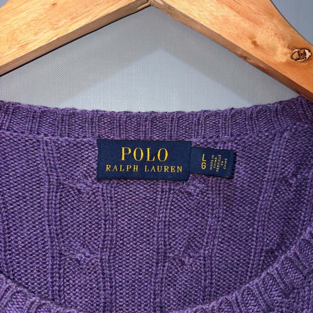 Polo RL Purple Knitted Sweater (Category: Coats, Jackets and Outerwear) located in Baguio. Submitted by ivaniboy (Listing ID 1462055401, Image 3). Description: size 20 x 23.5 Excellent Condition No Major Flaws Authentic/Legit 1,499 free shipping nationwide .