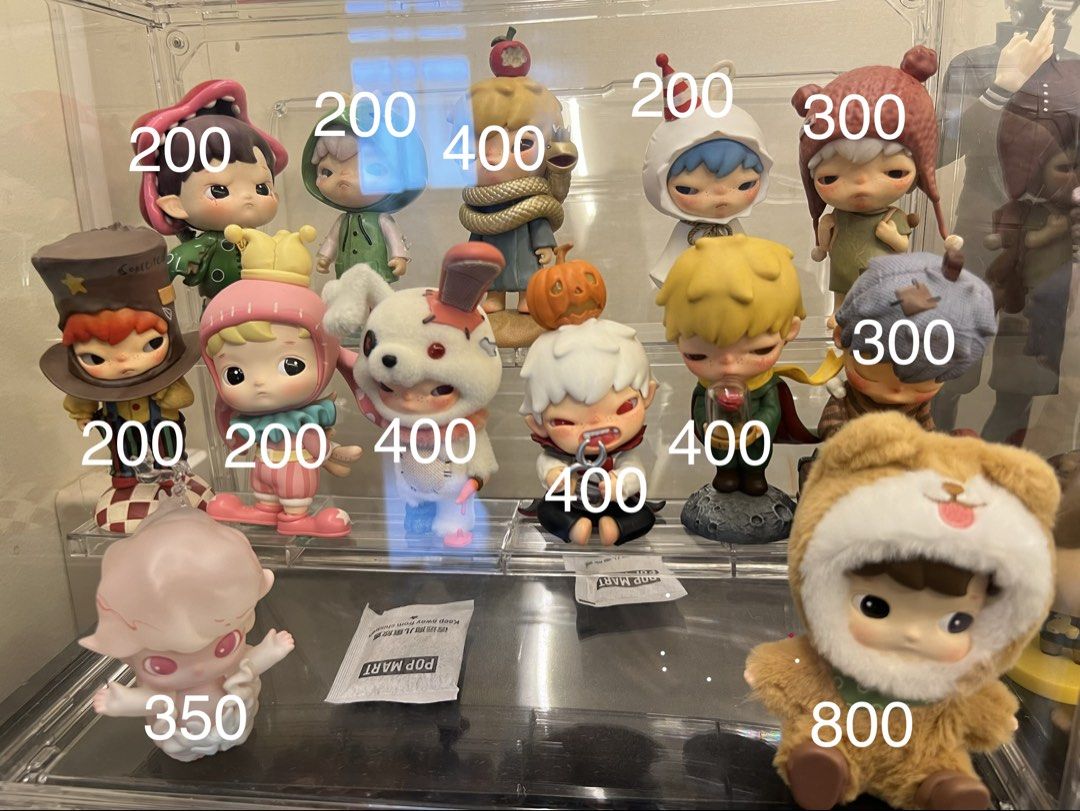 Pop Mart Blind Box Figures - Various Designs Available (Category: Designer & Blind Box Toys) located in Quezon City. Submitted by booknerd.lily (Listing ID 1462102565, Image 1). Description: - no boxes, price can be nego - for all is 4k - bundle: depending on what you want! - Authentic Pop Mart blind box figures - Ideal for collectors and gift-giving - Prices clearly marked on each image - Rare and sought-after figures may be available - Feel fre