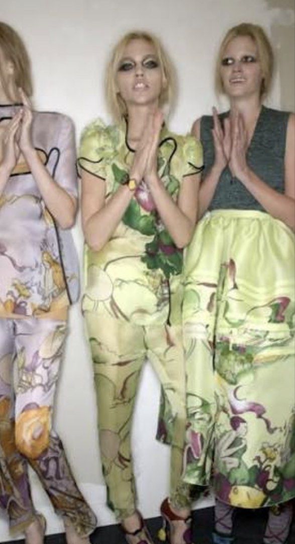 Prada Silk Printed Pants (Category: Luxury Apparel) located in Quezon City. Submitted by raccoonfur (Listing ID 1462140935, Image 2). Description: Prada Spring 2008 James Jean fairy silk pants. Iconic piece for collectors. Has some tiny holes and repaired seams. Great condition nonetheless. Side tag removed. Flat measurements: Waist 43cm/17in Hips 50.75cm/19.8in Length 90cm/35.25in Inseam 65cm/25.5in Hem opening 21cm/8.3in Crotch 26cm/10.25in.