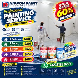 Painting Service In Singapore 🇸🇬 All Types House Painting - hdb/Bto/Condo/Landed House Painting, Nippon Paint 🫟 / Epoxy Painting/ Grouting/ Plastering Service/ Wallpaper Remove- Installation  Collection item 3