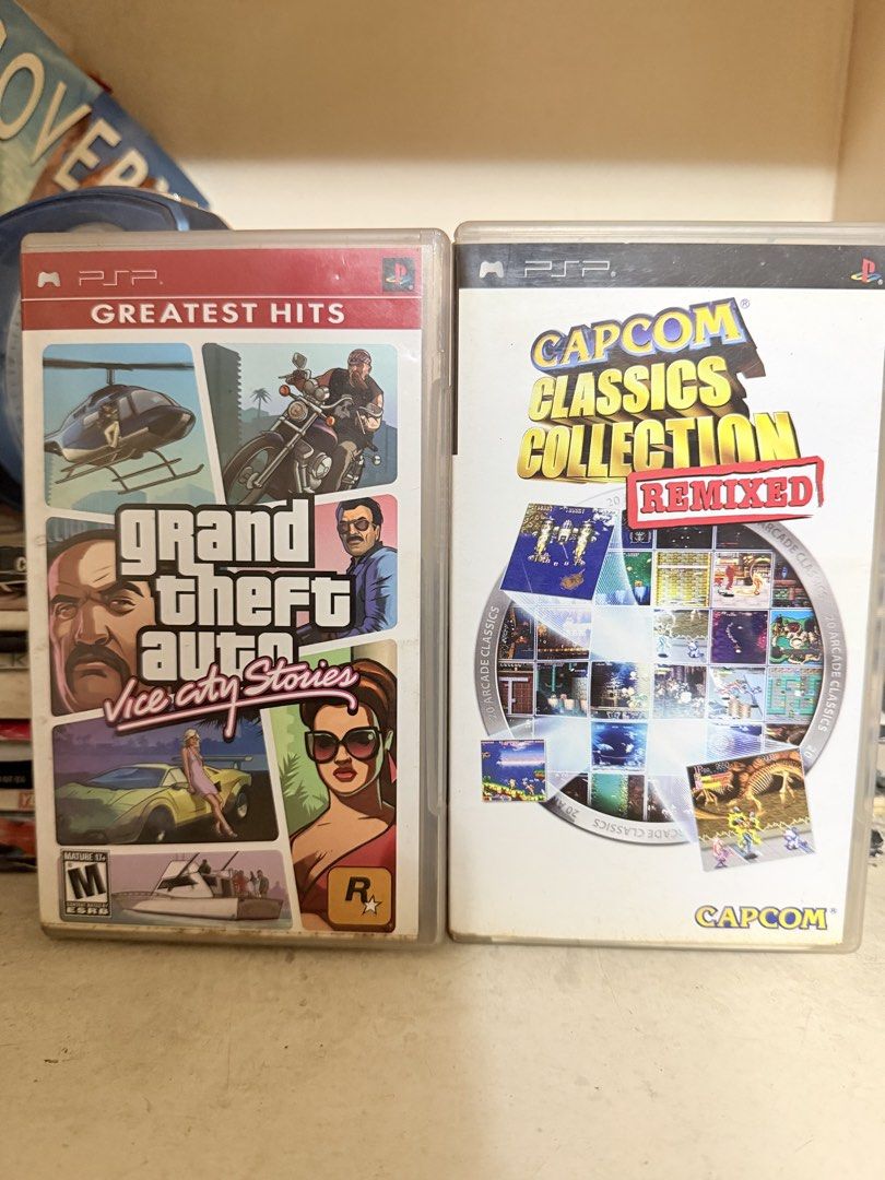 PSP Grand Theft Auto & Capcom Classics Collection Remixed (Category: PlayStation) located in Manila. Submitted by hellokittyjhoe (Listing ID 1462070816, Image 1). Description: - PSP Greatest Hits Games - Grand Theft Auto: Vice City Stories - Capcom Classics Collection Remixed - Great additions to any PSP collection - Buy both for a fantastic deal! -730 each.