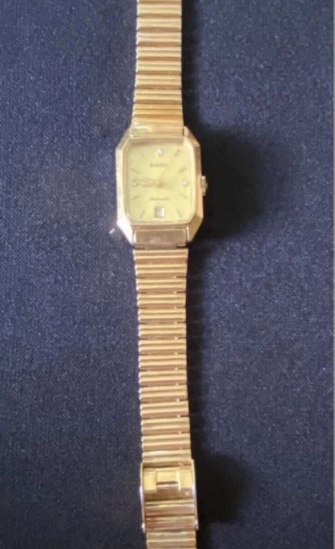 Rado Automatic Gold Tone Watch with Date (Category: Women's Watches) located in Muntinlupa City. Submitted by bloo_berry (Listing ID 1462146409, Image 3). Description: Vintage Rado Gold Tone Watch automatic w/ date & stones on dial Adjustable bracelet up to 7 1/2 inches P12,850 Selling as is. This is a vintage watch from my personal collection and may no longer tell accurate time. Pls manage your expectations. SF c/o buyer.