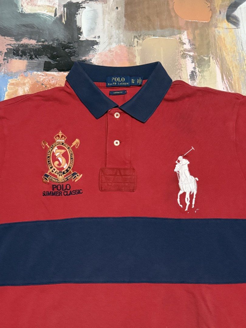 Ralph Lauren polo shirt (Category: Tshirts & Polo Shirts ) located in Las Pinas. Submitted by thrftmnl. (Listing ID 1462048204, Image 2). Description: Ralph Lauren polo shirt Size: XL Dimes Width: 23.5 Length: 27.5 front / 29 back Issue: removable paint stain (near logo) .