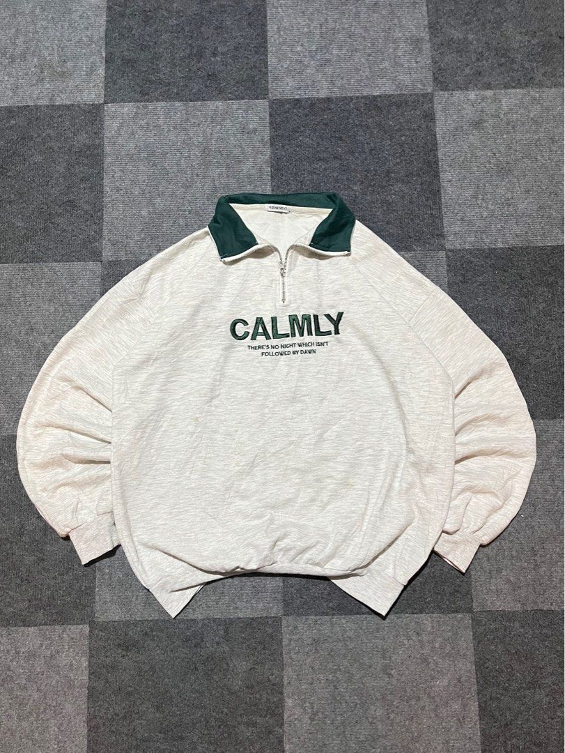 Random brand Qzip sweater long sleeve (Category: Coats, Jackets and Outerwear) located in Naga. Submitted by kots_rojan (Listing ID 1462208976, Image 1). Description: in excellent condition size M on tag can fit upto L boxy fit no issue color rate 9/10.