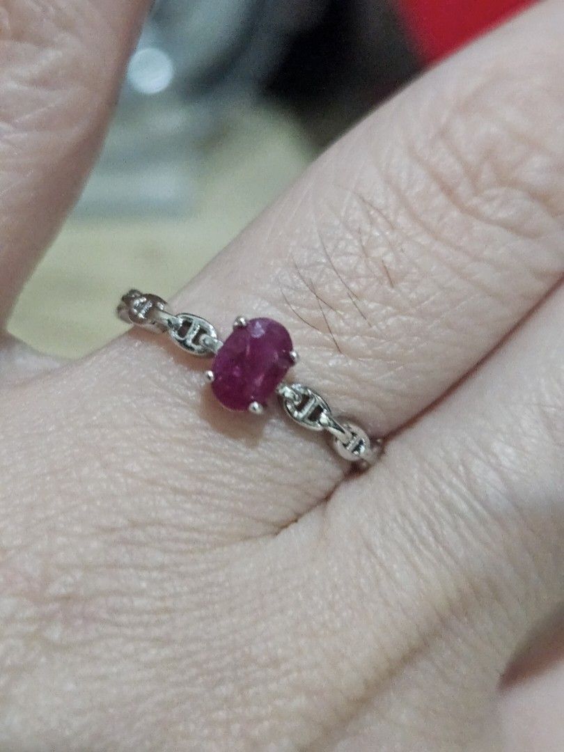 Raw Ruby Stone Dainty Ring (Category: Rings) located in Cainta. Submitted by Kahi0410 (Listing ID 1462235970, Image 1). Description: Natural Stone Platinum filled setting Adjustable ring Hypoallergenic Safe for acidic, sensitive skin.