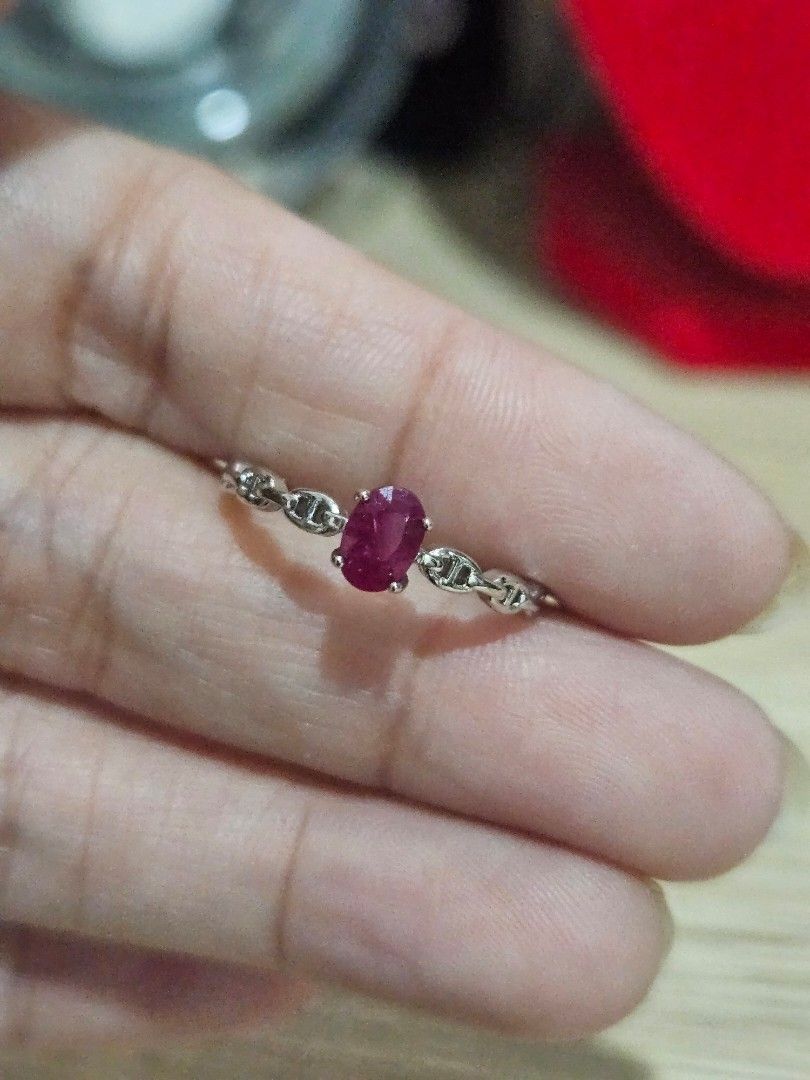 Raw Ruby Stone Dainty Ring (Category: Rings) located in Cainta. Submitted by Kahi0410 (Listing ID 1462235970, Image 3). Description: Natural Stone Platinum filled setting Adjustable ring Hypoallergenic Safe for acidic, sensitive skin.