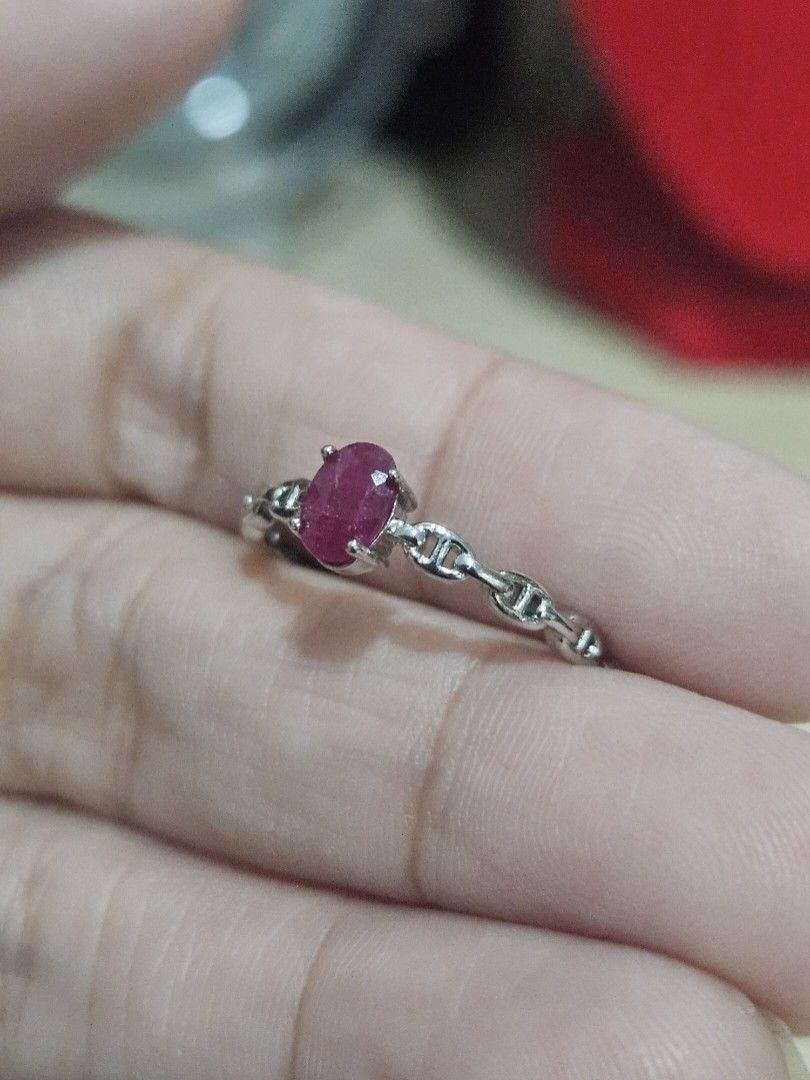 Raw Ruby Stone Dainty Ring (Category: Rings) located in Cainta. Submitted by Kahi0410 (Listing ID 1462235970, Image 2). Description: Natural Stone Platinum filled setting Adjustable ring Hypoallergenic Safe for acidic, sensitive skin.