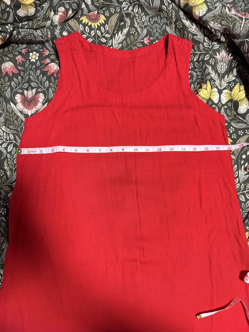 Red Sleeveless linen dress (Category: Dresses) located in Quezon. Submitted by thriftream (Listing ID 1462215849, Image 2). Description: - Simple red sleeveless midi dress - fits small - medium - very nice pop of color! - Ideal for casual wear or layering - Easy to dress up or down for any occasion.