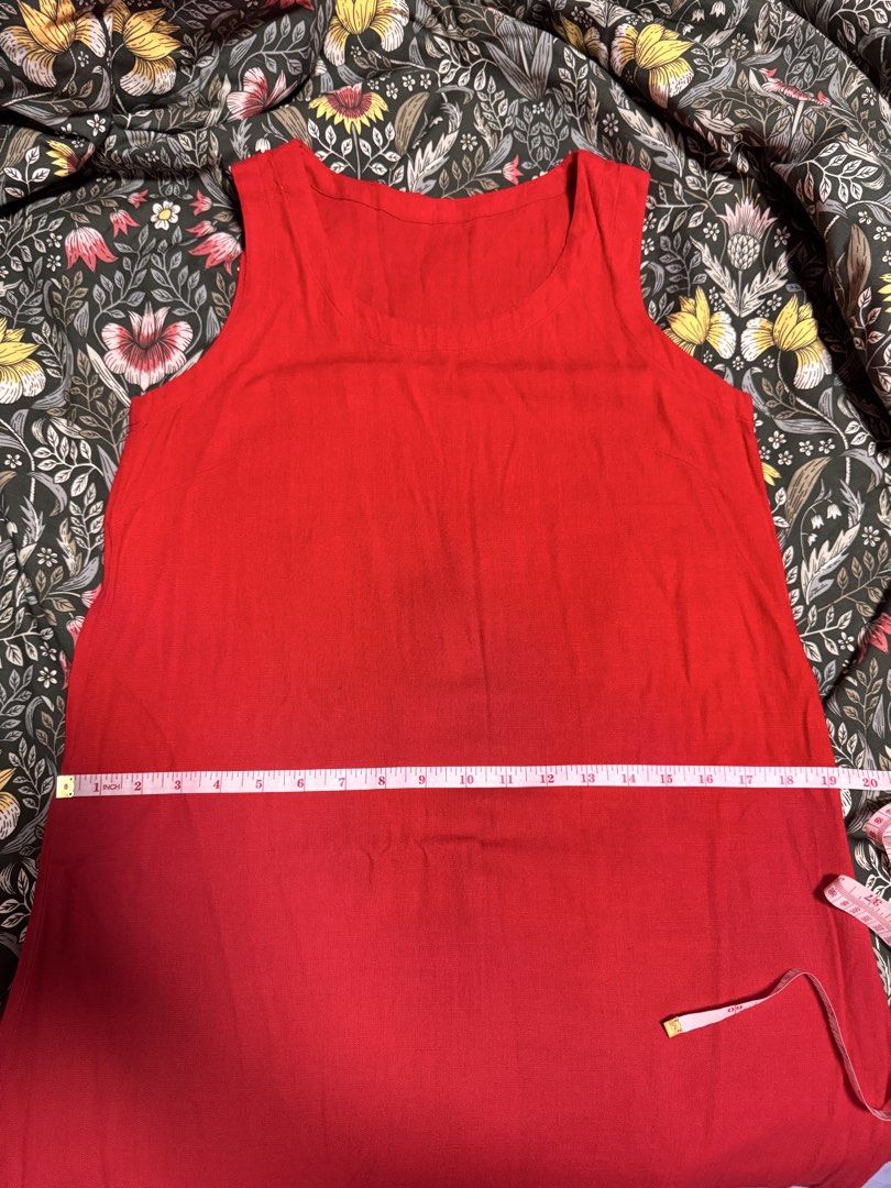 Red Sleeveless linen dress (Category: Dresses) located in Quezon. Submitted by thriftream (Listing ID 1462215849, Image 3). Description: - Simple red sleeveless midi dress - fits small - medium - very nice pop of color! - Ideal for casual wear or layering - Easy to dress up or down for any occasion.