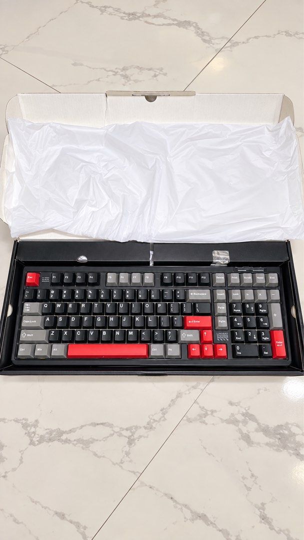 Redragon K552 Mechanical Keyboard (Category: Computer Keyboard) located in Mabalacat. Submitted by shngttuc (Listing ID 1462240365, Image 1). Description: Lingbao K98 - Dark Warrior 98 keys with numpad, compact pa rin Black / Grey / Red colorway Tri-mode (Wired / Bluetooth / 2.4G) - with box Hot-swap, Gasket, PBT keycaps, RGB Good as new, no issue P1,500 nego Magalang, Pampanga - can ship.