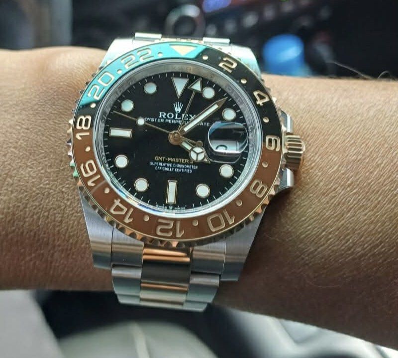 Rolex GMT Master 2 " rootbeer" (Category: Luxury Watches) located in Pasig City. Submitted by Watchaholics (Listing ID 1462061382, Image 1). Description: Rolex GMT Master 2 "ROOTBEER" in oyster Ref 126711CHNR Year model 2025 9.8/10 condition Complete set LOWEST IN THE MARKET💪💪 ₱ 1.265M .