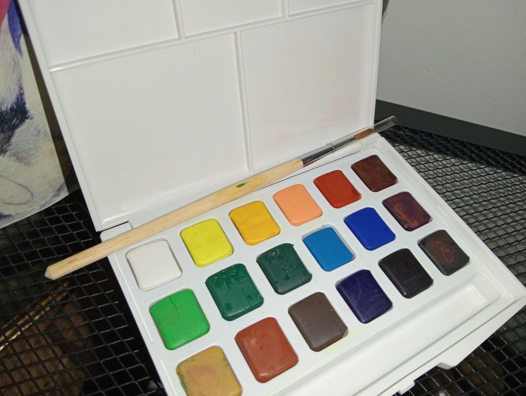 SAKURA PETIT WATERCOLOR (Category: Craft Supplies & Tools) located in Kawit. Submitted by gieclutter (Listing ID 1462258688, Image 3). Description: Flakers and joy reservers are 𝗻𝗼𝘁 𝗮𝗹𝗹𝗼𝘄𝗲𝗱 Actual photos All sales are final—no returns, exchanges, or refunds 𝗖𝗢𝗡𝗗𝗜𝗧𝗜𝗢𝗡: ・𝗟𝗡 ・swatched/tested a few colors, pans almost completely full 𝗟𝗢𝗖𝗔𝗧𝗜𝗢𝗡: Kawit, Cavite 𝗠𝗢𝗣: 𝗣𝗙/NO COD Item price + ₱𝟳𝟱 Minimum SF *rates vary bas