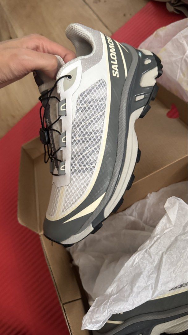Salomon XT-6 FT Shoes (Category: Sneakers) located in Manila. Submitted by btfmendoza (Listing ID 1462098695, Image 1). Description: - Salomon Speedcross 6 trail running shoes - Color: White, Grey, and Yellow - Features Quicklace system for easy on/off - Aggressive outsole lugs for superior grip on trails - Includes original box and tags - Ideal for trail running and outdoor adventures.