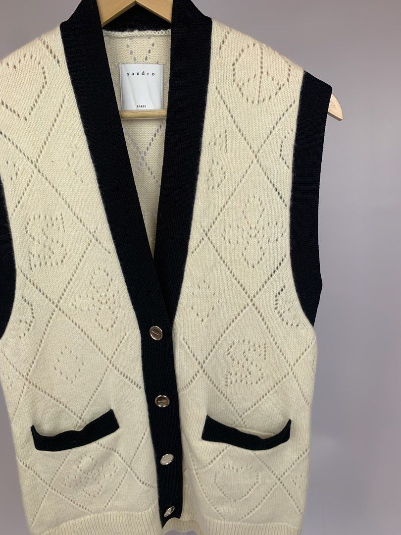 Sandro Oversized Sleeveless Coatigan (Category: Luxury Apparel) located in Bacolod City. Submitted by heldatelier_ (Listing ID 1462082474, Image 3). Description: •Excellent Condition •Authentic •Color rate 9.6/10 •Tagged: 0 Width: 17.5 Length: 28 •No issue DIOR LOUIS VUITTON GUCCI PRADA CHANEL BALENCIAGA BURBERRY FENDI CELINE YSL GIVENCHY VALENTINO BOTTEGA VENETA AMIRI OFF-WHITE MONCLER VERSACE DOLCE & GABBANA HERMÈS SANDRO ISABEL MARANT MIU MIU 