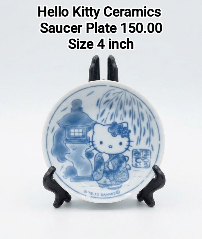 Sanrio Hello Kitty Ceramic Saucer Plate (Category: Other Kitchenware & Tableware) located in Binan City. Submitted by mayjhe (Listing ID 1462123814, Image 1). Description: 💛 For Sale 💛 🌸 Sanrio Hello Kitty 🍀 Ceramic Saucer Plate 📍 Condition: Good 💰 Price is ₱ 150.00 👉 Other details posted 🇵🇭 Location Biñan Laguna 🛵 Courier J& T and Lalamove 📋 Shipping by schedule 📍 NO COD & COP 📌 All items are carefully packed and labeled with Fragil