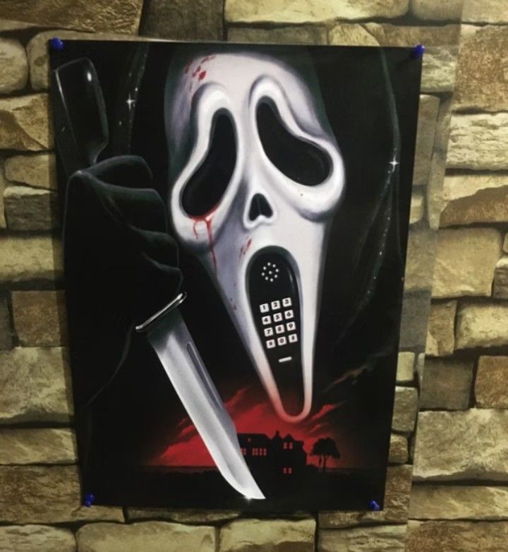 SCREAM MOVIE BIG POSTER (Category: Art & Prints) located in Manila. Submitted by toysandclotheskyusi (Listing ID 1462164845, Image 1). Description: size 12 by 18 negotiate 2nd hand pm for more details.
