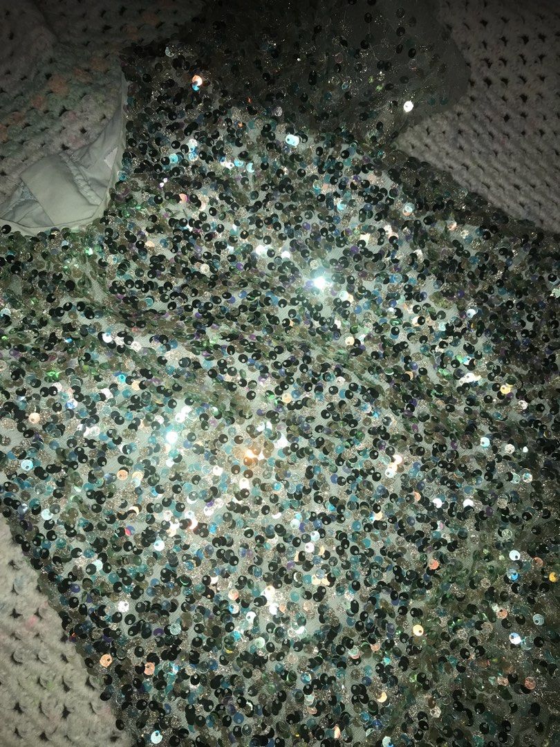 Seed Heritage Sequin Dress Size 4 (Category: Babies & Kids Fashion) located in Caloocan City. Submitted by julie_shooooopppp (Listing ID 1462176016, Image 2). Description: - Sparkly sequin dress - Brand: Seed Heritage - Color: Light blue/mint green - Size: 4 - Features: Short sleeves, ruffled hem - Perfect for parties and special occasions.