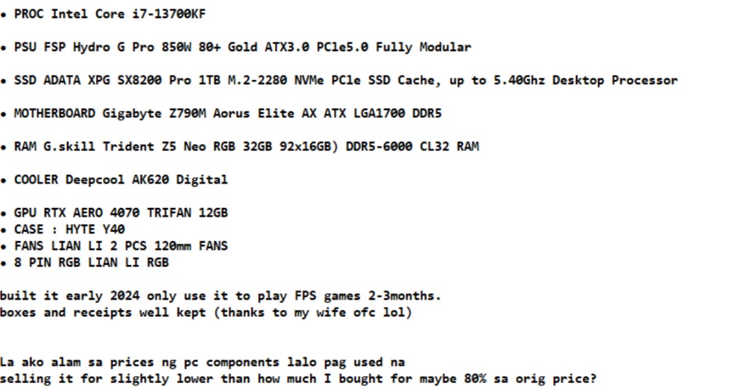 Selling DDR5 HIGH END SYSTEM UNIT, Computers & Tech, Desktops on Carousell