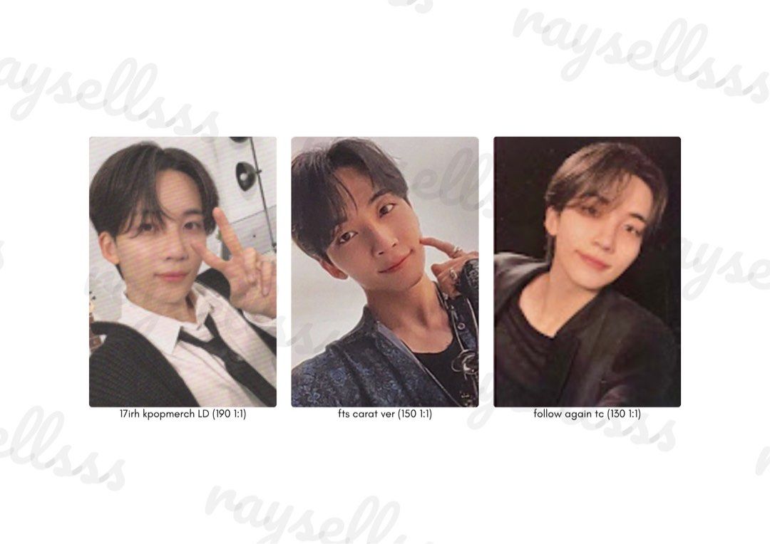 seventeen photocards (95z) (Category: K-Wave Merchandise) located in Manila. Submitted by raysellsss (Listing ID 1462123947, Image 2). Description: mop: payo or dop (3 weeks, 30% nrdp) mod: direct jnt location: iloilo city ratio: any member except jeongcheol minwon.