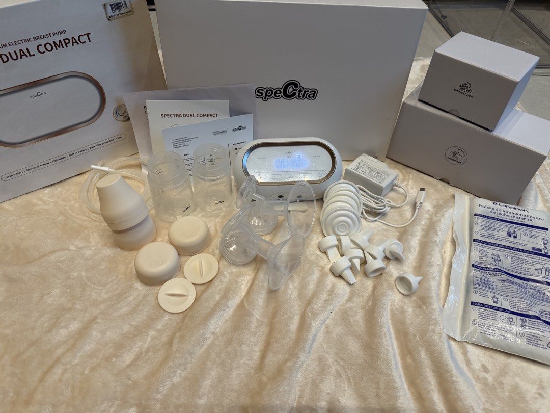 Spectra Dual Compact Premium Electric Breast Pump (Category: Breastfeeding & Bottle Feeding) located in Pasig City. Submitted by erikagill1697-91390 (Listing ID 1462121980, Image 3). Description: - Spectra Dual Compact electric breast pump - Includes main unit, power adapter, tubing, bottles, and breast shields - Comes with an additional Handsfree Spectra breast shield set - All items shown in photos are included - free Lansinoh breastmilk storag
