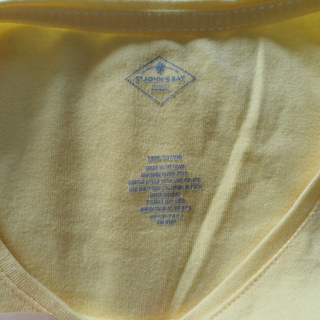 St. John's Bay Yellow T-shirt (Category: Shirts) located in Manila. Submitted by lovejdg (Listing ID 1462043508, Image 2). Description: for free if getting another item from me 100% cotton size s-m.