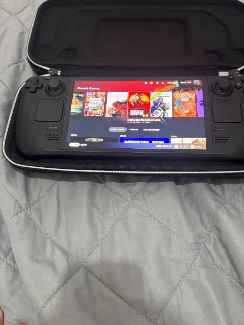 Steam Deck OLED 1TB Complete Set - Box, Case & Charger (Category: Others) located in Caloocan City. Submitted by quickfox.ef7270 (Listing ID 1462190003, Image 1). Description: Steam Deck OLED 1TB, fully working and in good condition. Includes original carrying case, box and charger. There is a small cosmetic mark near the right grip (shown clearly in the last photo); it may clean off, but I have not tried. Charger cable is worn but works. Cash on
