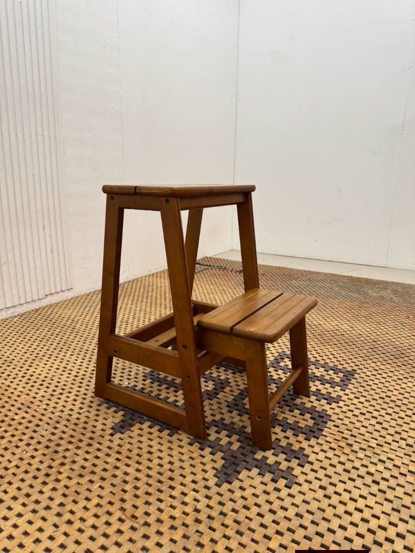 Stepper (Category: Other Home Furniture) located in Meycauayan. Submitted by marygracecasimiro (Listing ID 1462055618, Image 3). Description: Wooden Two-Step Stool Price: 4,500 L15 x W14/20 x H21.5/10.5 In good condition🩷🧡.