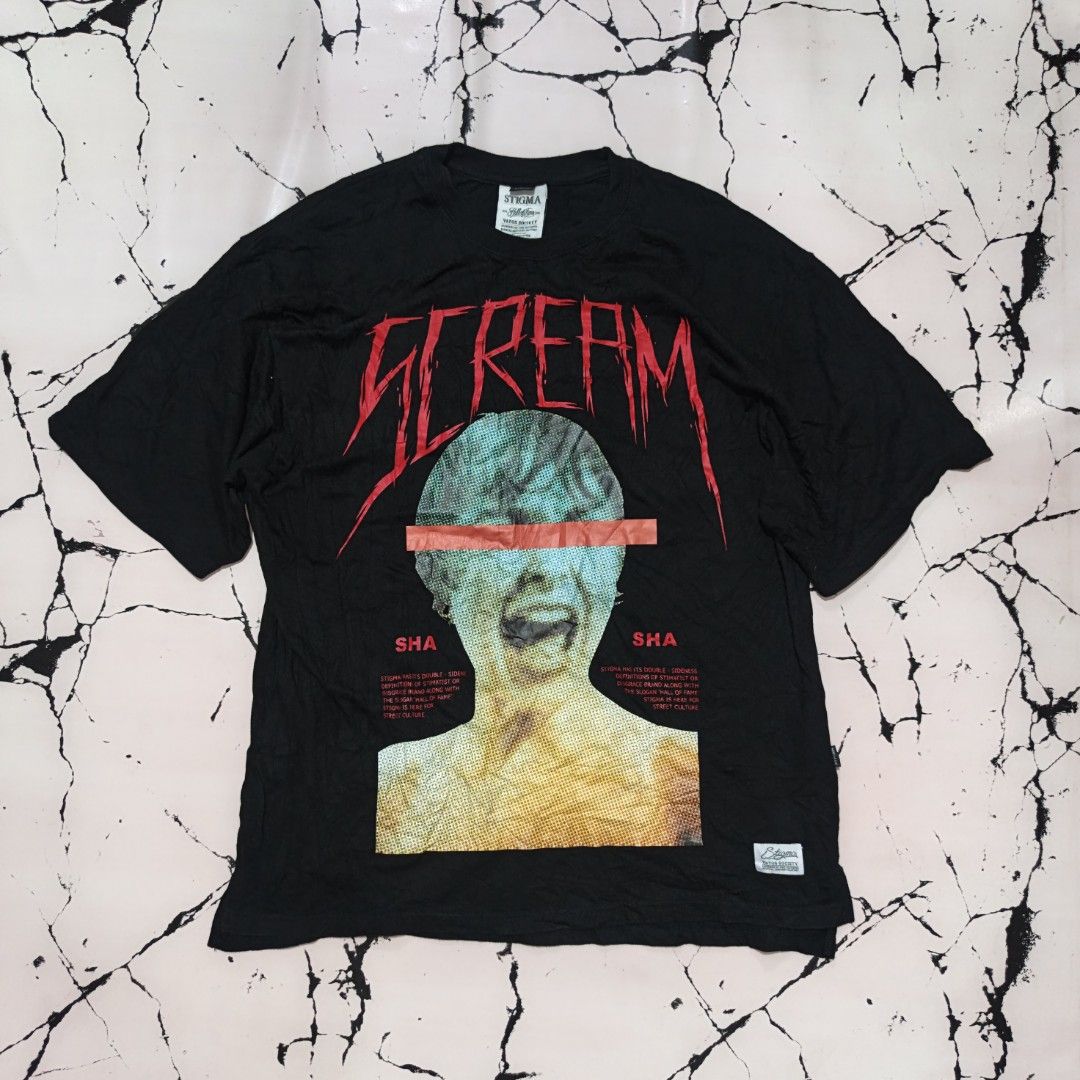 Stigma Vatos Society "Scream" Graphic Tee (Category: Tshirts & Polo Shirts ) located in Cebu City. Submitted by papart1993 (Listing ID 1462117485, Image 2). Description: - Brand: Stigma Vatos Society - Style: Streetwear STIGMA VATOS SOCIETY SCREAM EXCELLENT OS XL FIT 22W 29 L 📩 CEBU LOC .