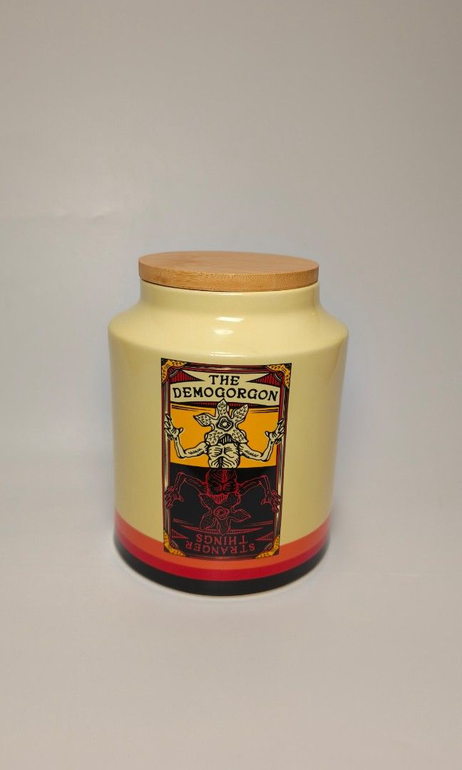 Stranger Things Cookie Jar (Category: Western Merchandise) located in Cavite. Submitted by phtmt (Listing ID 1462193223, Image 3). Description: Stranger Things Cookie Jar ❤️ Height 18.5cm Diameter bottom 15cm Diameter rim 11cm These are factory pull-out items, so minor imperfections or flaws may be present. Please manage your expectations..