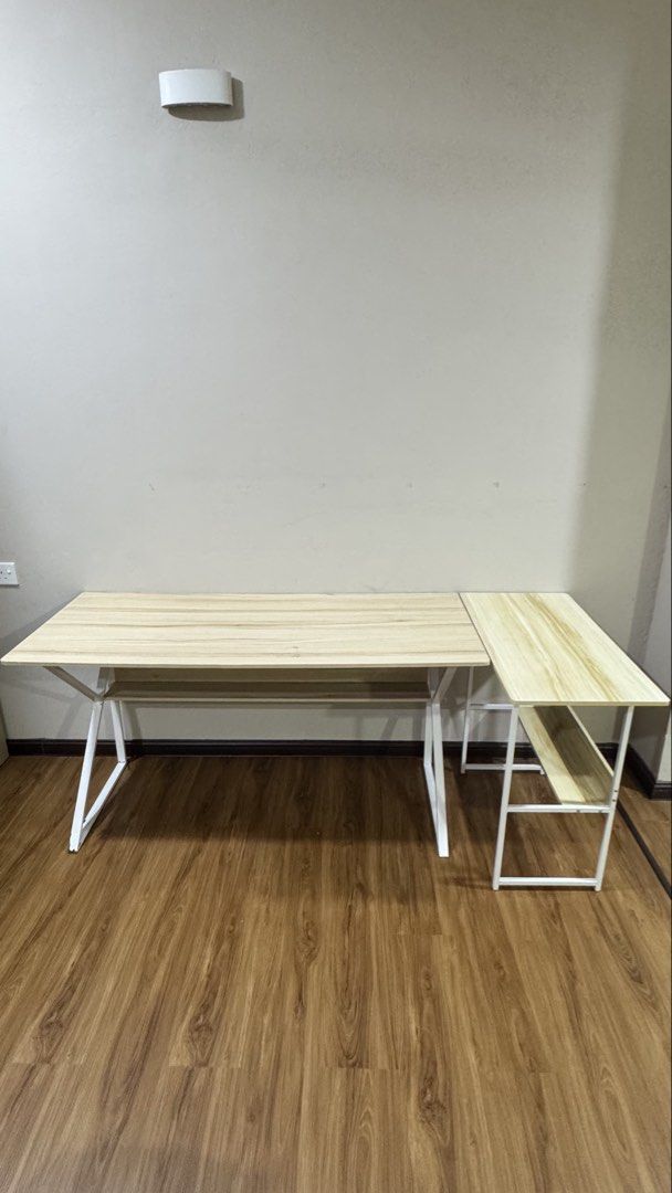 Study Table (Category: Coffee & Tea Tableware) located in Ipoh. Submitted by happyotteryay (Listing ID 1462120861, Image 3). Description: Selling both table at very reasonable price LxWxH 80x40x70 LxWxH 130 x 70x 70.
