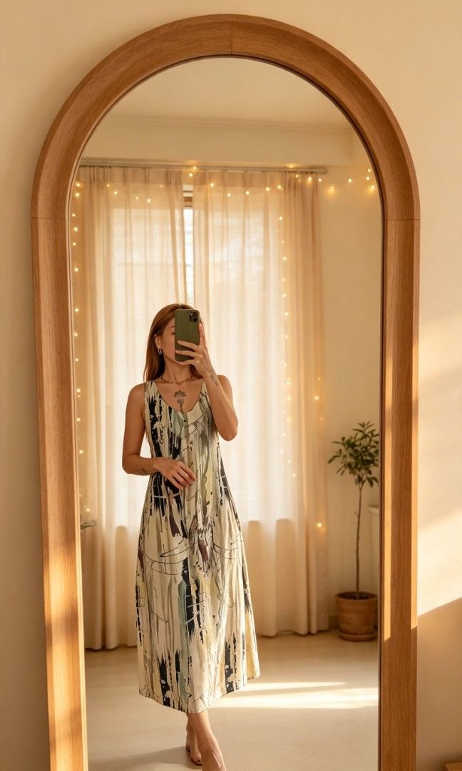 Summer printed jumper dress (Category: Dresses) located in Samal. Submitted by avdlclothing (Listing ID 1462124975, Image 1). Description: S-SEMI LARGE.
