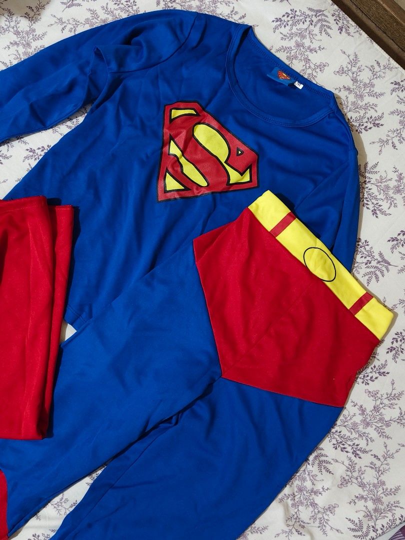 Superman costume blue and red set (Category: Babies & Kids Fashion) located in Bulacan. Submitted by angel.decluttersx (Listing ID 1462080719, Image 3). Description: medium size on white tag no issue brand new original includes: long-sleeved shirt with the classic "S" shield logo matching pants, and a separate red cape.