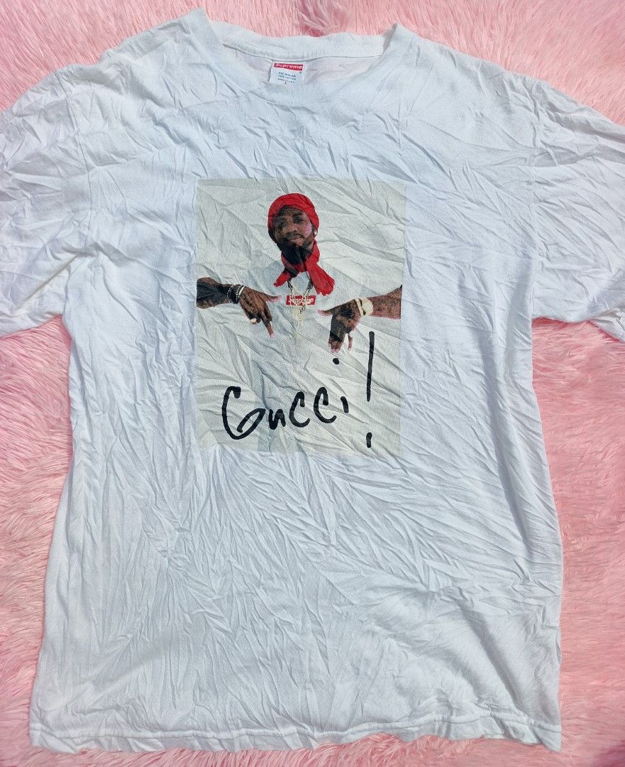 SUPREME GUCCI MANE TEE (Category: Activewear) located in Zamboanga. Submitted by ems-a0e5 (Listing ID 1462095943, Image 1). Description: SIZE ON TAG: L W-20 L-28 9.8/10 Colorate Good condition.