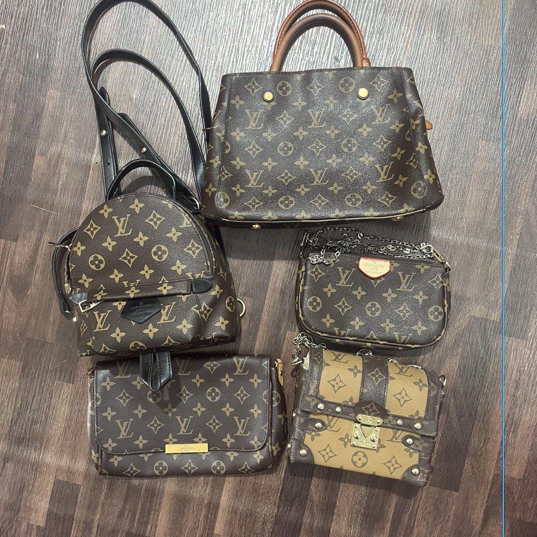 TAKE ALL BUNDLE 1.5k (Category: Luxury Bags & Wallets) located in Cagayan de Oro. Submitted by kathkoleksyon (Listing ID 1462085952, Image 1). Description: - Louis Vuitton Monogram Canvas Collection - Includes: 1 Backpack, 1 Top-Handle Tote, 1 Clutch, 2 Small Pouches - Features the iconic LV monogram pattern - Ideal for organizing essentials or as a statement piece - Please check photos for detailed condition of each item.